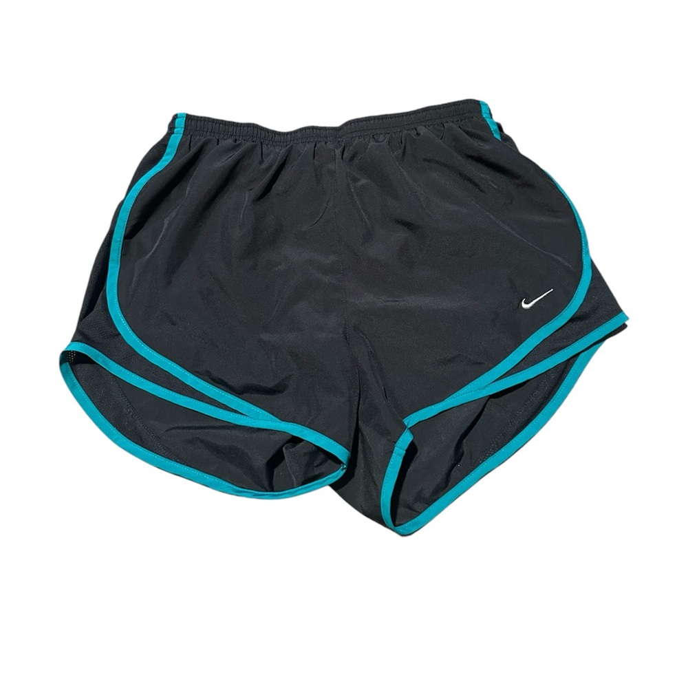 Nike Women's Black Shorts with Blue/Turquoise Trim